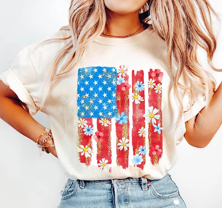 Floral American Flag