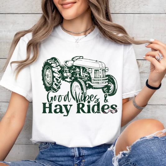 "Good Vibes & Hay Rides - Green"