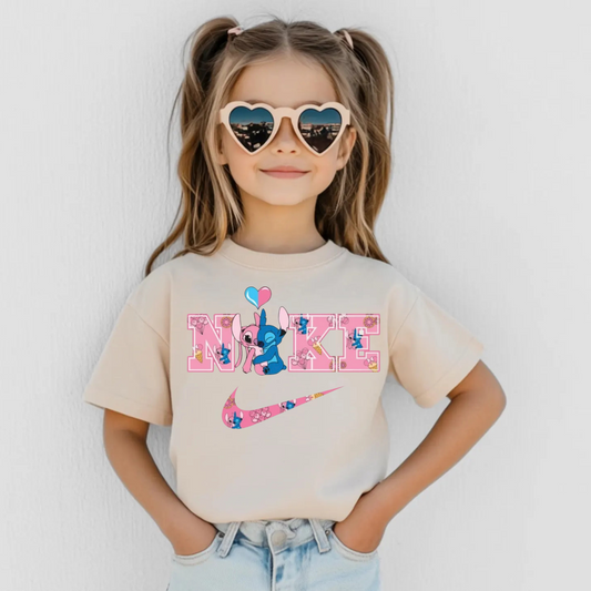 "Floral Blue & Pink Swoosh"